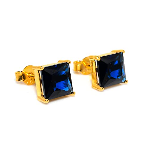 Pierre de naissance clous d'oreilles saphir bleu en argent 925, cadeau idéal femme