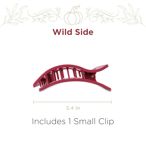 TELETIES - Pinza rectangular plana pequeña - Para cabello fino a medio - Fuerte agarre, diseño cómodo - Para todos los tipos de cabello - Wild Side miniatura 2