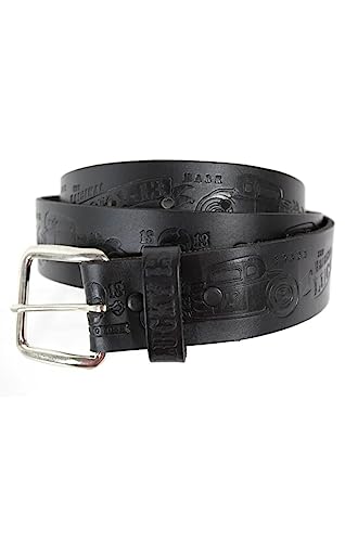 Men's Coupe 13 Embossed Leather Belt Black