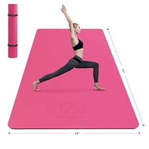 HAPBEAR Extra Large Yoga Mat – 72″x48″/78″x54″, 1/4″ & 1/3″ Thick, Non-Slip, Durable, Eco-Friendly, Wide Exercise Mat for Home Workouts, Yoga, Pilates, Stretching, Meditation (Barefoot Exercise)