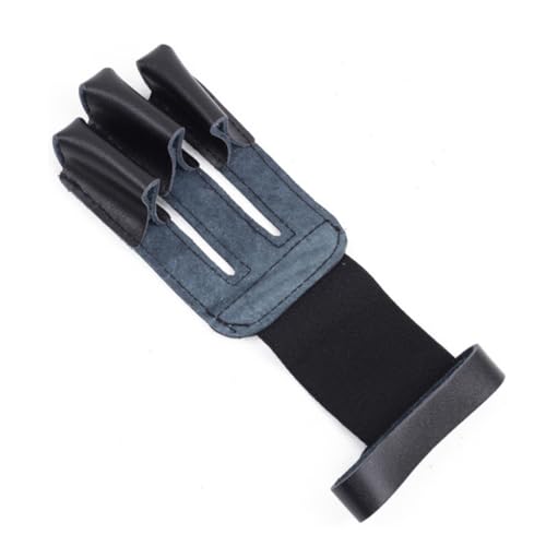 BESPORTBLE 1pc Finger Gloves Soft Durable Arrow Hunting Glove with Wrist Strap Lightweight Protective Finger Guard for Comfortable Shooting Experience Random Color