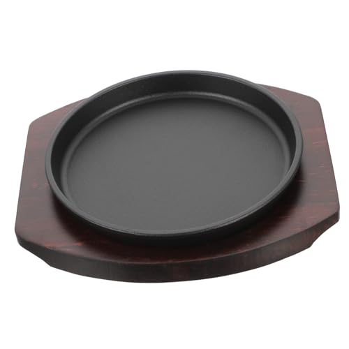 Warmhm Padella per Bistecca Antiaderente Rotonda Vassoio Piastra Spessa per Servizio Cucina Resistente e Versatile per Arrosti e Grigliate