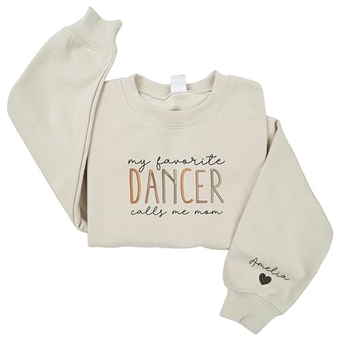 WOCONWOR Personalized Dance Mom Embroidered Sweatshirt - Dance Teacher & Competition Gift