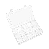 WingsShop 15 Large Grid Organizer Box Clear Plastic Adjustable Compartments Storage Container with Removable Dividers for Beads, Washi Tape Sewing Arts Small Parts Jewelry Earring Crafts and Tackle