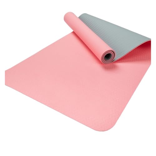 Esterilla Yoga Esterilla de yoga doble cara, antideslizante, con correa for ejercicios fitness, for mujeres y hombres, ideal for, pilates ejercicio(Pink gray3pc)