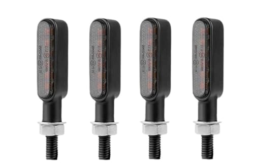 Clignotants moto 3 LED momt 12V 8mm feux indicateurs noirs pour customisation