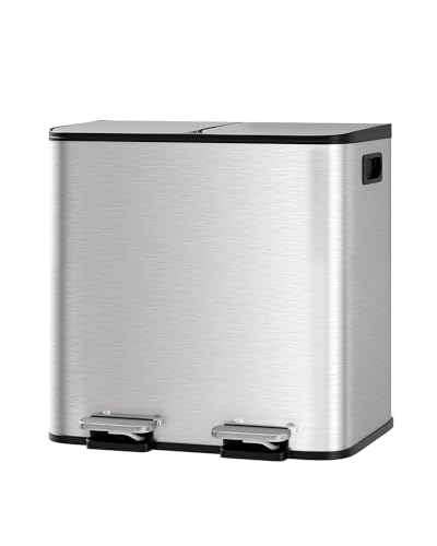 Caneca de basura para cocina de acero inoxidable 30 L