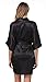 The Bund Women's Pure Colour Short Kimono Robes with Oblique V-Neck, Medium, Black