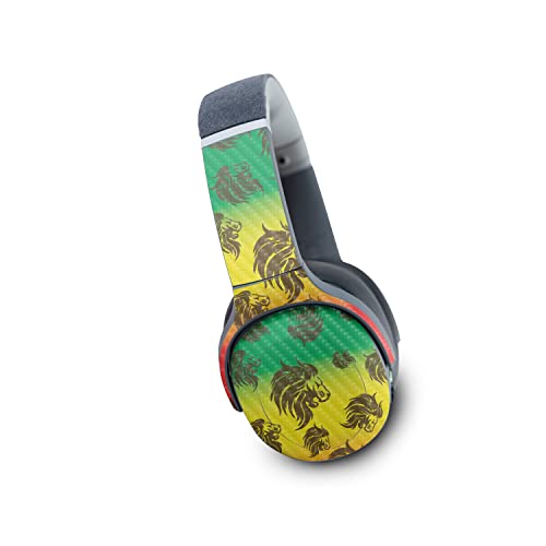Image of MightySkins Carbon Fiber Skin Compatible with Skullcandy Crusher Evo Wireless - Rasta Lion | Protective, Durable Textured Carbon Fiber Finish | Easy to Apply | Made in The USA