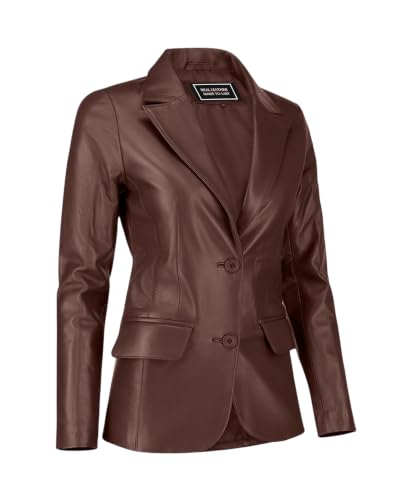 Image of Jild Classic Style Leather Blazer Women - Casual Coat Leather Jacket Women