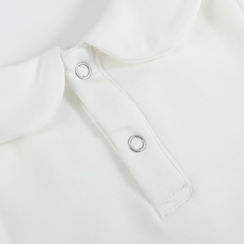 Toddler Kids Girl Boy Blouses Long Sleeves Solid Color Doll Peter Pan Collar T-Shirt Top Bottom Tees4