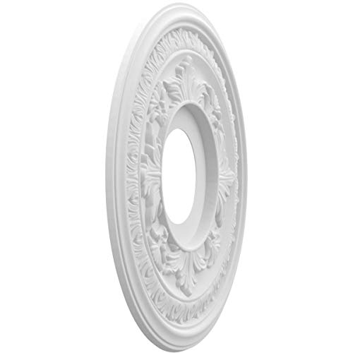 Image of Ekena Millwork CMP13BA Baltimore Thermoformed PVC Ceiling Medallion (Fits Canopies up to 5 1 /4 inch), 13 inchOD x 3 1 /2 inchID x 3 /4 inchP