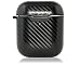 Produktbild HAFEID Schutzhülle passend für Original Apple Airpods Generation 1 und 2 - Air Pods case aus Silikon - Airpod Hülle - Earpods mit Karabiner - Tasche für Air Pod Kopfhörer (Carbon Schwarz)