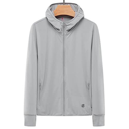 Chaqueta solar para senderismo, transpirable, gris, 4XL miniatura 1