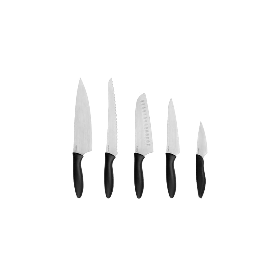 Kershaw-6-Piece-Kitchen-Knife-Block-Set-Chef-Bread-Santoku-Utility-Paring-Knives-with-Wood-Block-German-Stainless-Steel-Blades-Black-Handles Kershaw 6-Piece Kitchen Knife Block Set - Chef, Bread, Santoku, Utility & Paring Knives with Wood Block, German Stainless Steel Blades, Black Handles