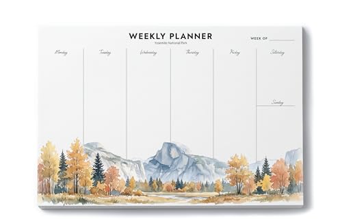 Planificador semanal de escritorio apaisado organizador minimalista de 52 hojas