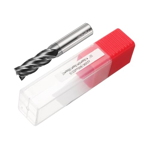 Image of HARFINGTON Carbide Square Nose End Mill Bit 16mm Cut Dia 4 Flutes TiAlN Coated Milling Cutter for Hardened Steel Metal (16mm Shank 40mm Cut Length 100mm Long 45 Degree HRC53-55)