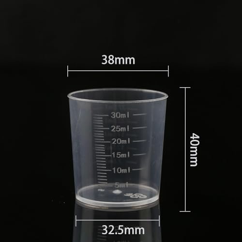 10pcs 30ml Plastic Liquid Measuring Cups Transparent Clear Plastic Graduated Kitchen Cooking Medicine Measure Tool