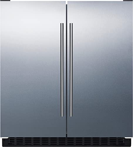 FFRF3075WCSS 30" Side-by-Side Compact Refrigerator and Freezer with 5.4 cu. ft. Capacity LED Lighting Frost Free Operation High Temperature and Open Door Alarm in Stainless Steel Exterior on Fridge.com