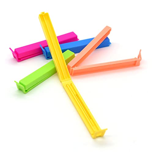 Ciieeo 48pcs Food Sealing Clips Plastic Bag Seal Clamp Bright Colorful Food Sealer for Kitchen Easy to Use Snack Bag Fresh Keeper for Freezer Storage Random Color