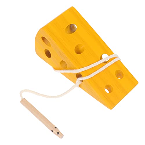 Jojofuny Montessori - Juego de juego de cuerda de madera para queso, juego de actividades educativas con cordones, regalo de desarrollo de aprendizaje temprano para niños pequeños