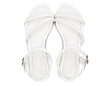 Greatonu Women's Flat Sandals Summer Braided Slip On Gladiator Sandals Open Toe Strappy Slingback Shoes White Size 9.5