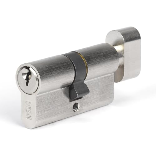 IFAM Cylinder Start STSP3030N, Zylindrisches Sicherheitsschloss, vernickelt, 30x30mm, verbleit, inkl. 3 vernickelte Stahl-Serrata-Schlüssel, Euro-Profilzylinder, Innen- und Außentür