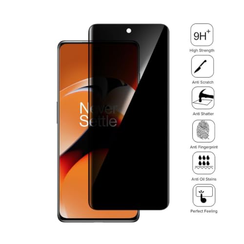 Image of Privacy UV Tempered Glass Screen Protector for OnePlus 11R (6.74 Inch) - Anti-Spy, 9H Hardness, Scratch-Resistant, 100% Fingerprint Working, Easy Installation (Pack of 1)