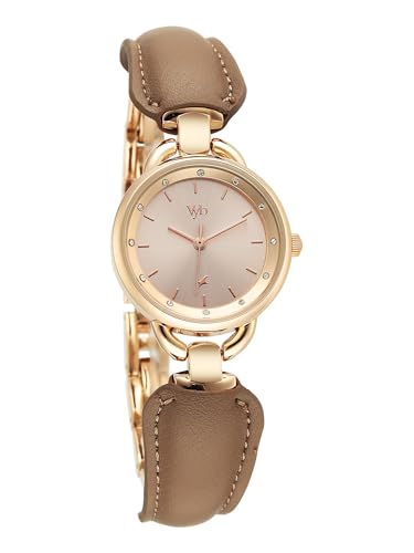 Image of Fastrack Vyb Muse with Quartz Analog Rose Gold Dial Rose Gold PU Leather & Alloy Strap Watch for Girls - FV60114WD01W