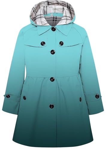 Image of Betusline Girl's Single Breasted Trench Coat Hooded Dress Coat Outerwear, 2-14 Years