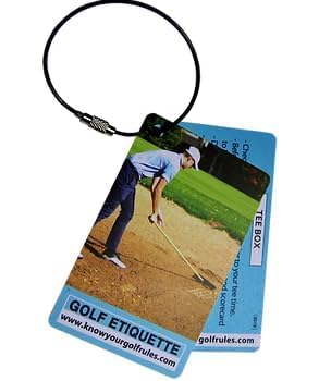 Golf Etiquette Set - Attach To Golf Bag - Handy Guide To Golf Course Etiquette | Must-Have Golf Accessories For Beginner Golf | Perfect Tee Gift | Junior Golf Aid | Golf Teaching Tool | Golf Rules