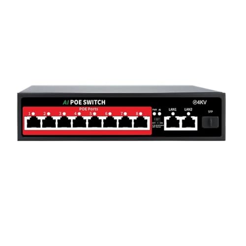 Switch Ethernet 120W avec alimentation intégrée et 8 ports POE