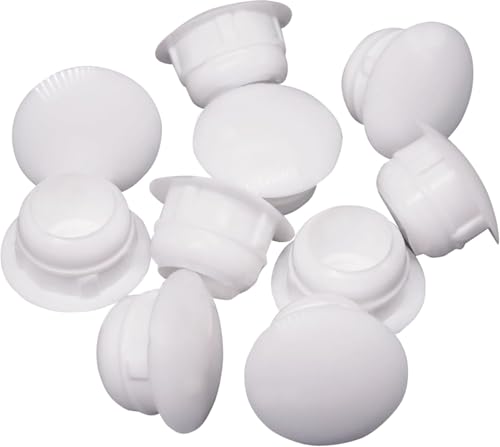 Image of (Pack of 40) White Plastic Hole Plugs 0.51 inch x 0.39 inch (13 x 10 mm), Drill Hole Cover Caps, Furniture Hole Plug, Screw Hole Plugs