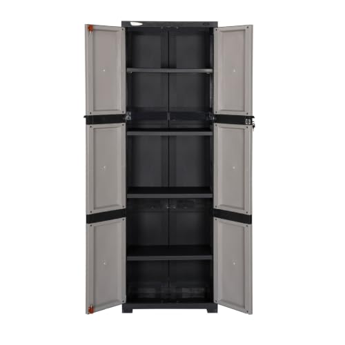 Image of Nilkamal Freedom Large (FML) Plastic Wardrobe for Storage|3-Year Warranty|Clothes Organizer|Shelves|Cupboard|Almirah|for Home, Living Room, Bed Room|Adult & Kids|Grey /Charcoal Grey