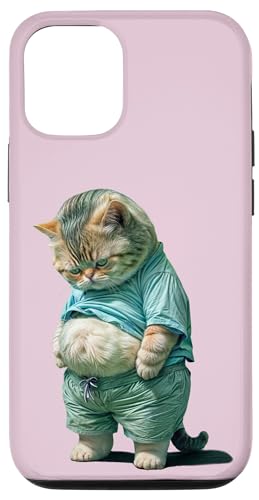 Custodia per iPhone 15 Funny Fat Cat IA Art Design Fat Kitten Cat Lover