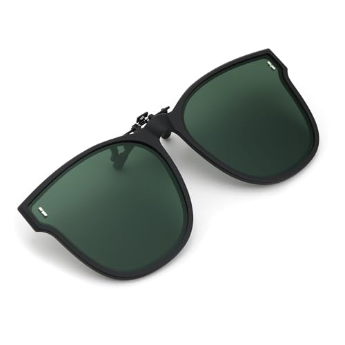 Image of FEISEDY Polarized Clip On Sunglasses Over Prescription Glasses Men Women Fit Flip Up B4177