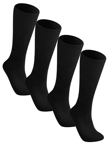AlisOker 2 Pairs Kids Football Socks Breathable Sports Training Socks for Boys Girls 7-11 Years
