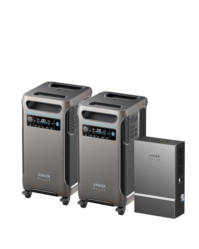 Anker SOLIX F3800 Portable Power Station with Home Power Panel, 120V/240V Dual Voltage, 7680Wh Whole-Home Backup, 12000W AC Output, Solar Generator, RV, Emergencies, Power Outages