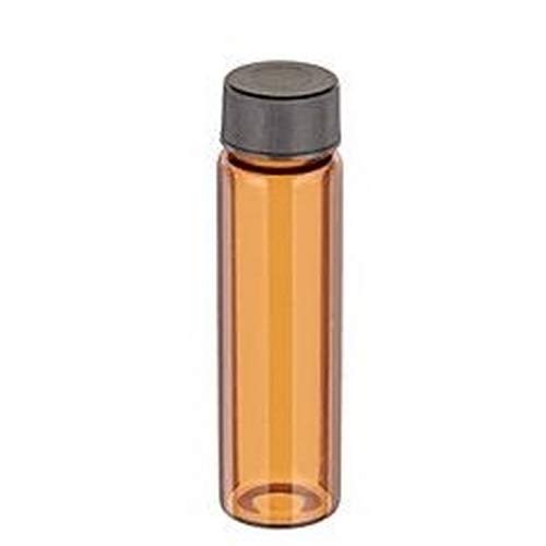 J.G. Finneran Associates 82020-1235A, 12x35mm Amber Vial, Black Cap (6 Packs of 100 pcs)