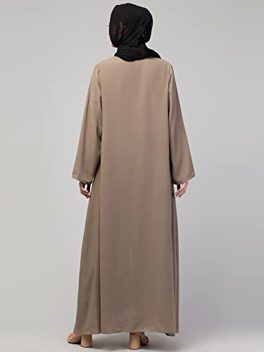 Image of Mallika Women Modest Wear Nida Matt Front Open Zipper Abaya Burkha for Everyday use