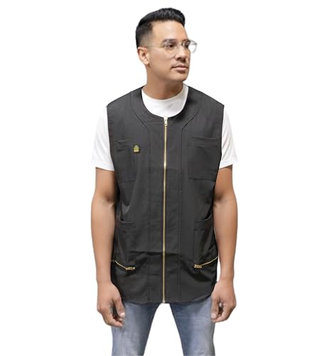 Image of King Midas Empire Barber Vest, Men's Hair Water And Water Repellent Vest For Barbers
