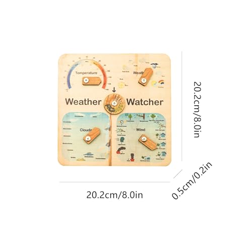 Hugsweet Wooden Weather Board - Educational Weather Station Board - Daily Weather Changes Cognitive Board Teaching Toy, Preschool Learning Toy for Girls Boys