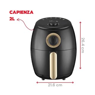 ARDES - Friggitrice Ad Aria Calda Capacità 2 Litri Air Fryer Piccola Timer 30 Minuti Temperatura Massima 200°c Modello Eldorata Mini 2L AR1K32