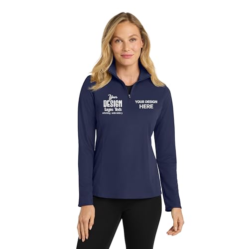 Custom Women’s Fleece Quarter-Zip Pullover, Personalized Embroidered 1/4 Zip Sweatshirt, Custom Logo or Text Zip-Up Sweater, Soft and Warm Fleece Layer for Work, Gifting, or Casual Everyday Wear3