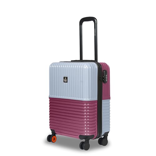 Image of Nasher Miles Istanbul Hard-Sided ABS and PC Cabin Luggage 20 inch | 55cm | 8 Wheels Small Trolley Bag for Travel | Suitcase (Silver Rose Gold)