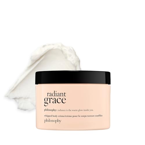 philosophy radiant grace whipped body crème - luxury scented body lotion - with notes of jasmine, black cherry & sandalwood - 8 fl oz