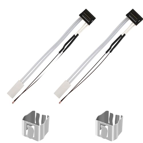 2 Pack Heater and Thermistor for P1P, 3D Printer Accessories 24V 48W Ceramic Heater 300℃ High Temperature Thermistor and Fixing Clip for Bambu Lab P1P, P1S