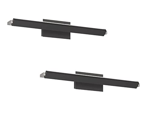 Juego de 2 lámparas de pared orientables en negro y regulable, 40 cm de largo Cover