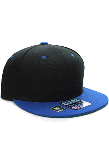 D&I Classic Blank Snapback Flat Bill Visor Hat Cap w Adjustable Adjustable Back