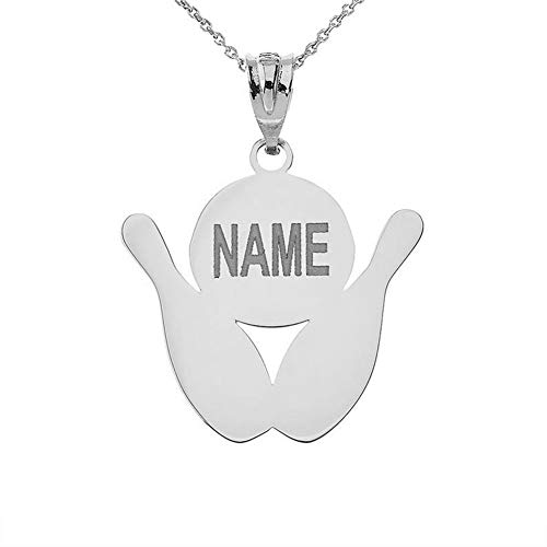 Sterling Silver Personalized Bowling Alley Ball 2 Pins Name Pendant Necklace2